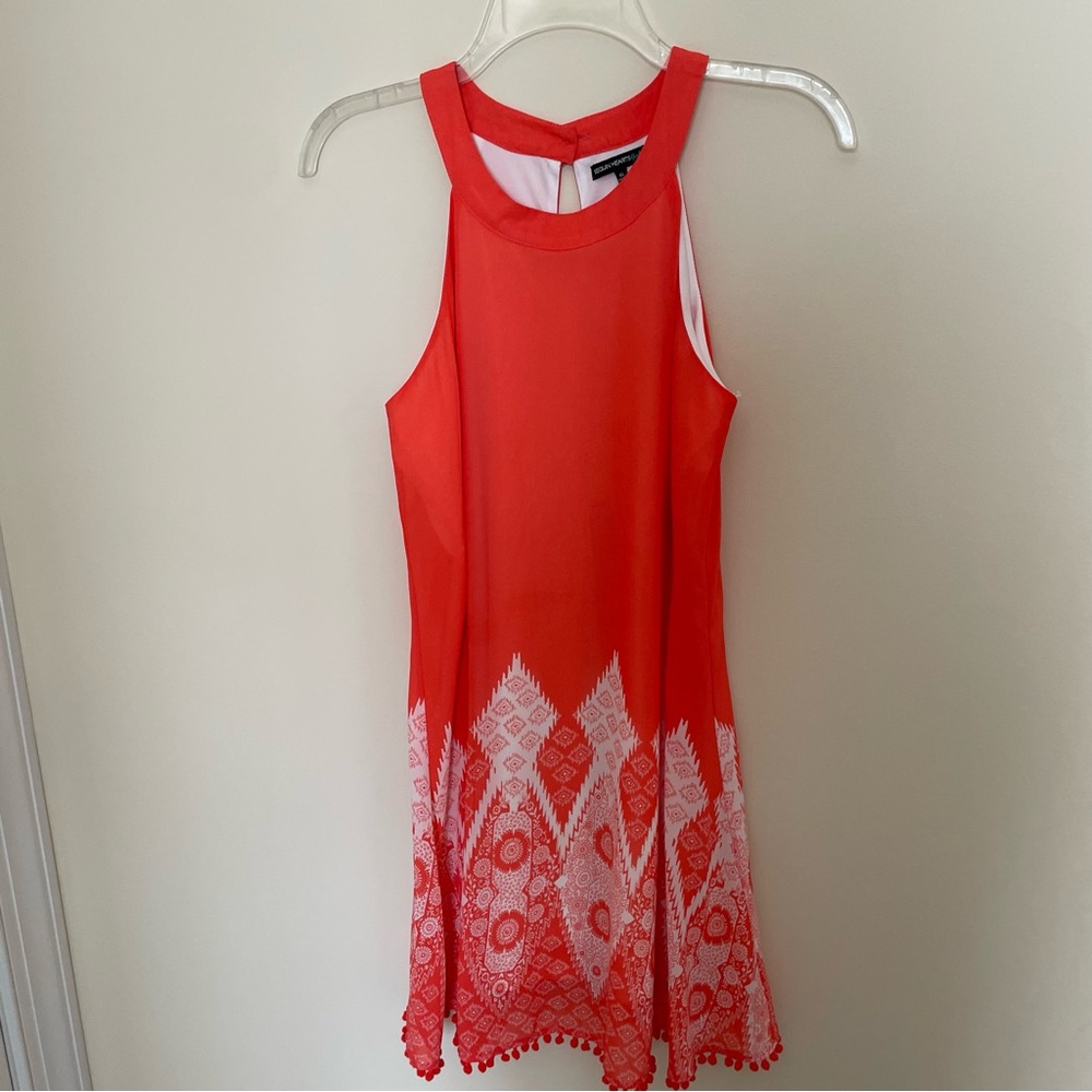 Sequin Hearts Girls Orange and White Patterned Lined Dress Size 16